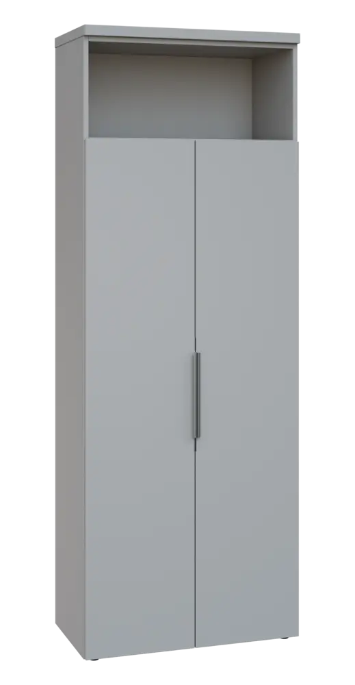 SISR 6 - 81N šatní skříň, 2-dveřová/nika, výsuvné ramínko, 2170x800x400, šedá